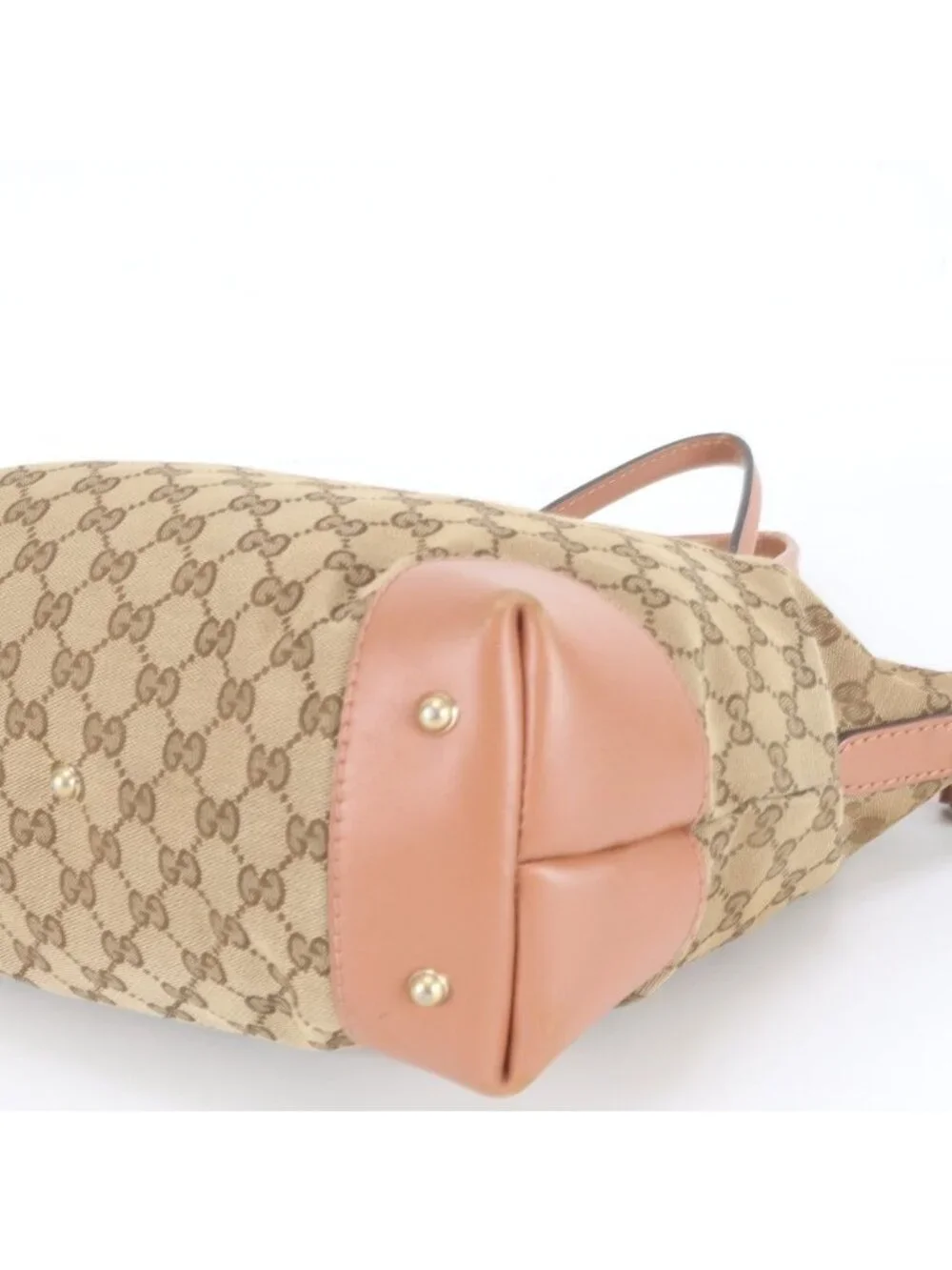 Gucci GG Canvas Heart Bit Leather 2-Way Shoulder Bag Crossbody Tote Brown - Picture 7 of 11